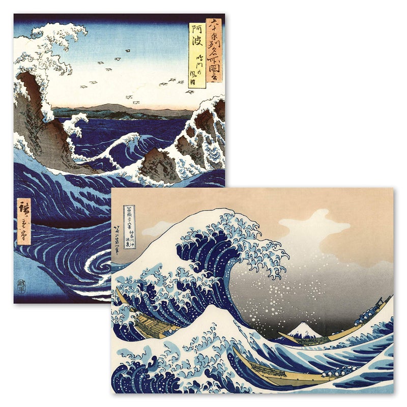 Palace Learning 2 Pack - The Great Wave Off Kanagawa by Katsushika Hokusai & Stormy Sea at the Naruto Rapids by Ando Hiroshige - Japanese Fine Art Wall Posters (LAMINATED, 18" x 24") - Image 1